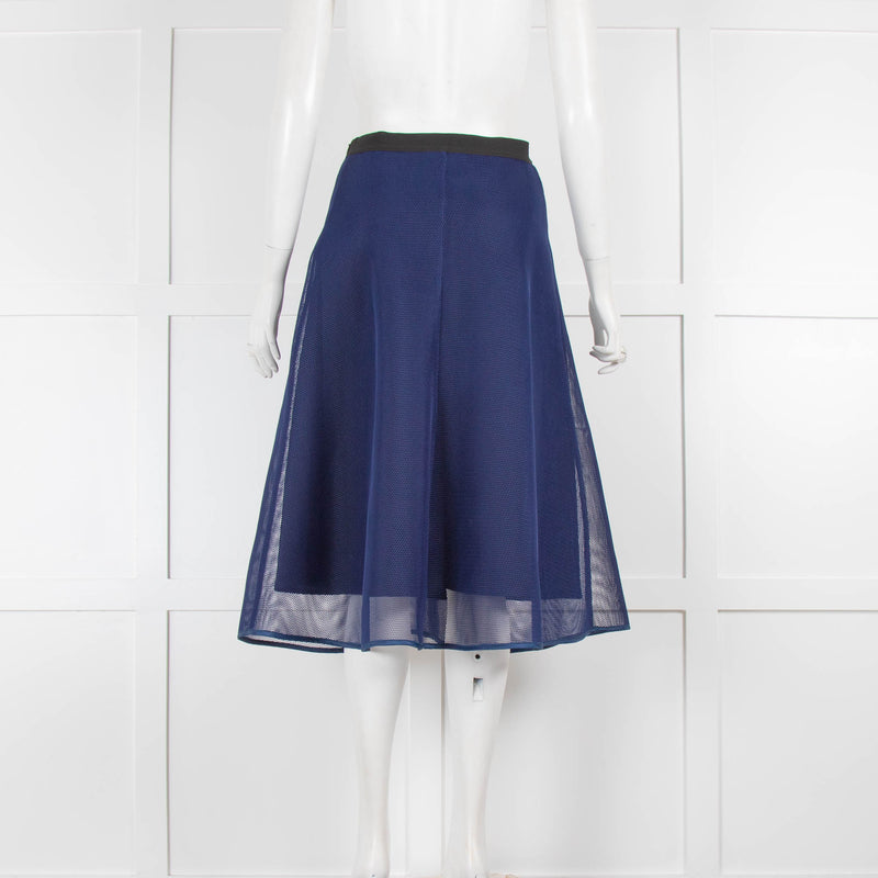 Sandro Blue Mesh Midi Skirt