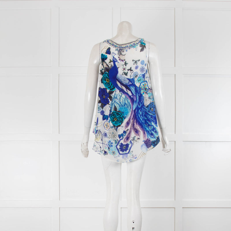 Camilla Sleeveless Blue Floral Tank Top