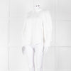 See By Chloe White Cotton Lace Detail Puff Sleeve Top