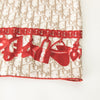 Christian Dior Cream Taupe Red Monogram Silk Scarf