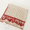 Christian Dior Cream Taupe Red Monogram Silk Scarf