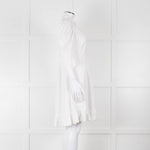 Batsheva White Cotton Frill Detail Short Sleeve Dress