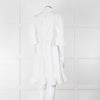 Batsheva White Cotton Frill Detail Short Sleeve Dress