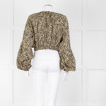 Matteau Black Yellow Floral Cotton Cropped Top