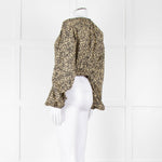 Matteau Black Yellow Floral Cotton Cropped Top