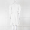 Batsheva White Cotton Frill Detail Short Sleeve Dress
