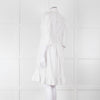 Batsheva White Cotton Frill Detail Short Sleeve Dress