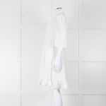 Batsheva White Cotton Frill Detail Short Sleeve Dress
