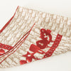 Christian Dior Cream Taupe Red Monogram Silk Scarf