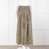 Matteau Black Yellow Floral Cotton Elasticated Maxi Skirt