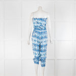 Heidi Klein Blue Mottled Bandeau Jumpsuit