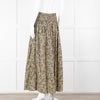 Matteau Black Yellow Floral Cotton Elasticated Maxi Skirt