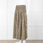 Matteau Black Yellow Floral Cotton Elasticated Maxi Skirt
