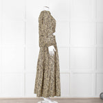Matteau Black Yellow Floral Cotton Elasticated Maxi Skirt