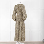 Matteau Black Yellow Floral Cotton Elasticated Maxi Skirt