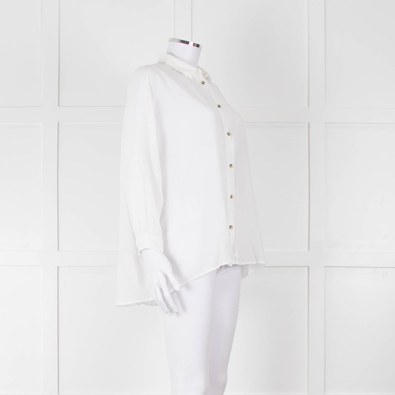 Weekend Maxmara White Button Up Cotton Shirt