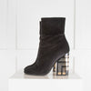 Louis Vuitton Black Velvet With Gold Metal Monumenta Ankle Boots