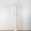 LoveShackFancy Peach Pale Pink Flower Cap Sleeve Silk Dress