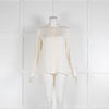 Loro Piana Cream Silk Collarless Blouse