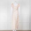 LoveShackFancy Peach Pale Pink Flower Cap Sleeve Silk Dress