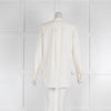 Loro Piana Cream Silk Collarless Blouse