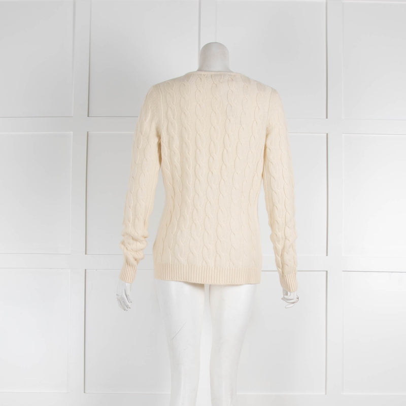 Loro Piana Cream Cable Knit Cardigan