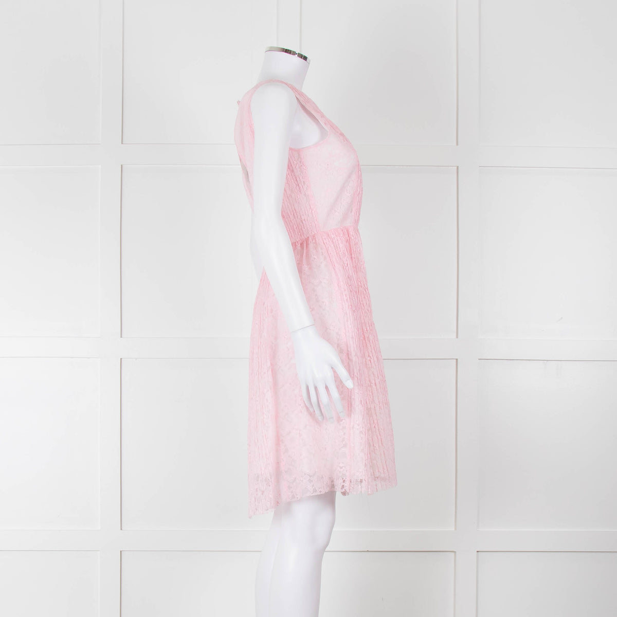 MSGM Pink Lace Sleeveless Dress