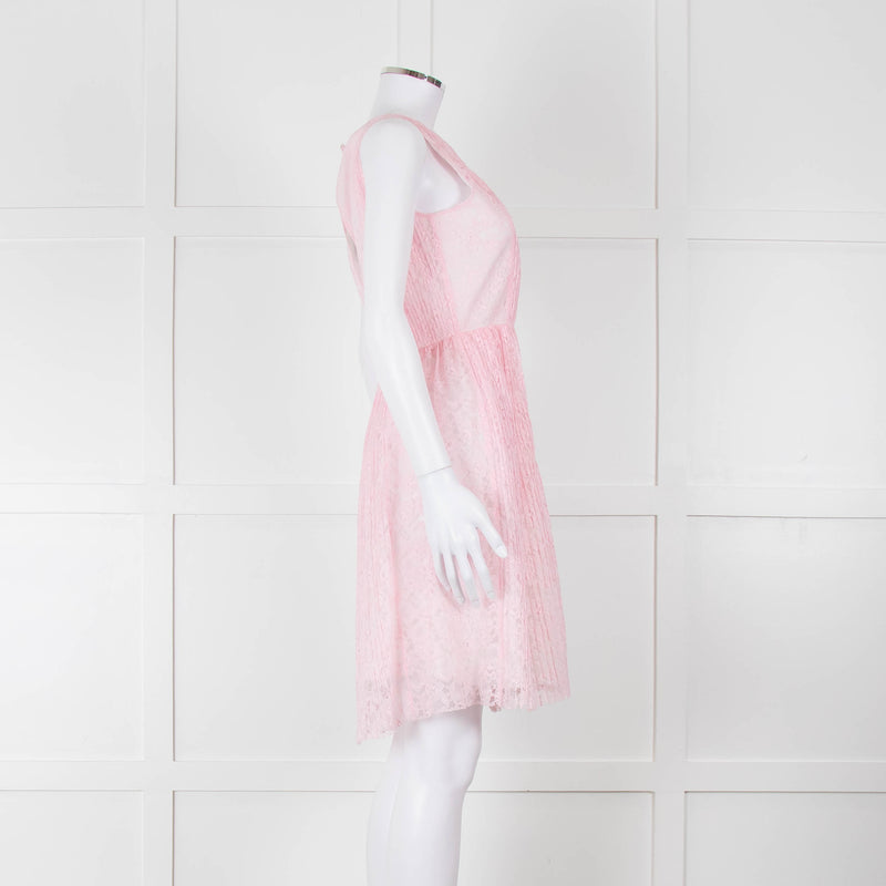 MSGM Pink Lace Sleeveless Dress
