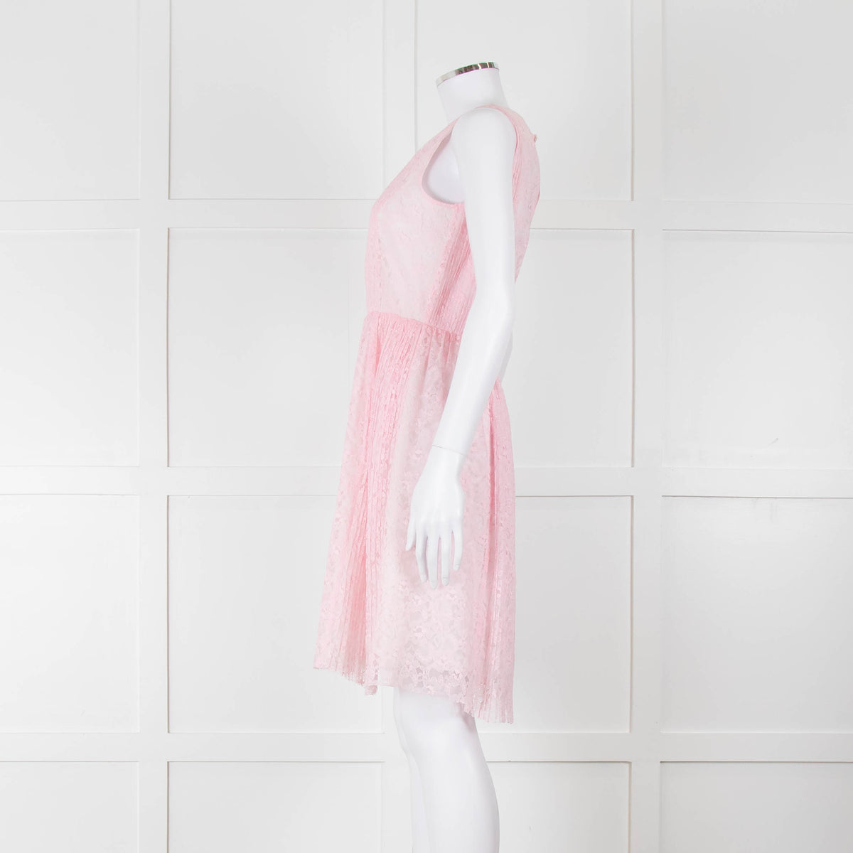 MSGM Pink Lace Sleeveless Dress