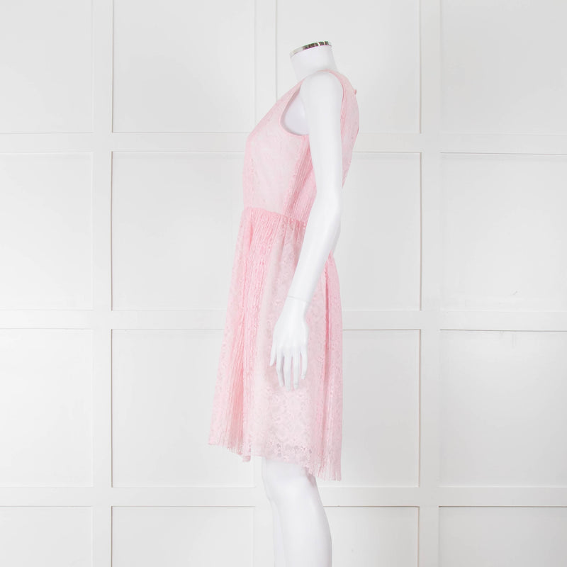 MSGM Pink Lace Sleeveless Dress