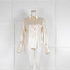 Loro Piana Cream Silk Collared Shirt