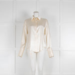 Loro Piana Cream Silk Collared Shirt