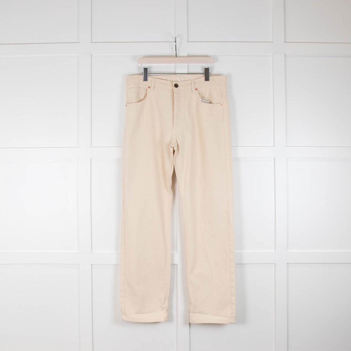 Raey Cream Full Length Boyfriend Jeans