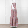 Ridley White Purple Teal Needlecord Tiered Maxi  Skirt