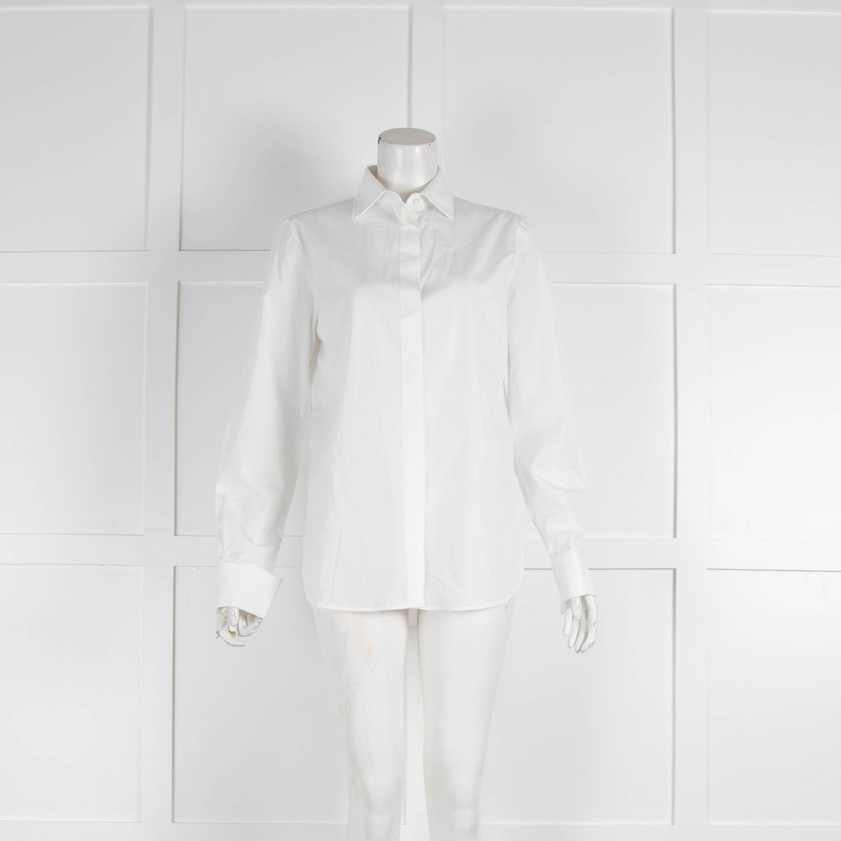 Loro Piana White Textured Collar Shirt