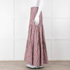 Ridley White Purple Teal Needlecord Tiered Maxi  Skirt