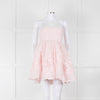 LoveShackFancy Pale Pink Ballerina Style Strapless Mini Dress