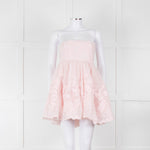 LoveShackFancy Pale Pink Ballerina Style Strapless Mini Dress