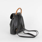 Gucci Black Leather Bamboo Rucksack