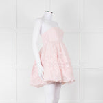 LoveShackFancy Pale Pink Ballerina Style Strapless Mini Dress