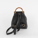 Gucci Black Leather Bamboo Rucksack