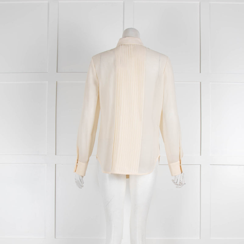 Loro Piana Ruffle Front Silk Shirt