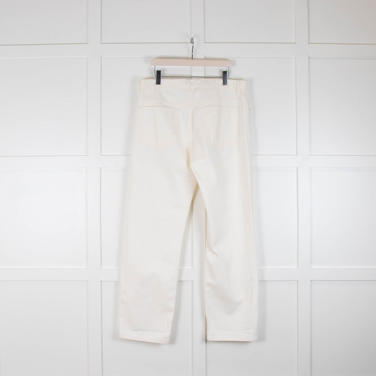 Raey White Cotton Full Length Boyfriend Jeans