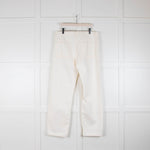 Raey White Cotton Full Length Boyfriend Jeans