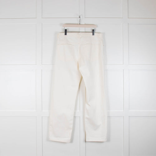 Raey White Cotton Full Length Boyfriend Jeans
