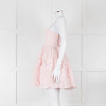 LoveShackFancy Pale Pink Ballerina Style Strapless Mini Dress