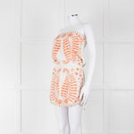 Melissa Odabash Cream Orange Embroidered Strapless Sun Dress