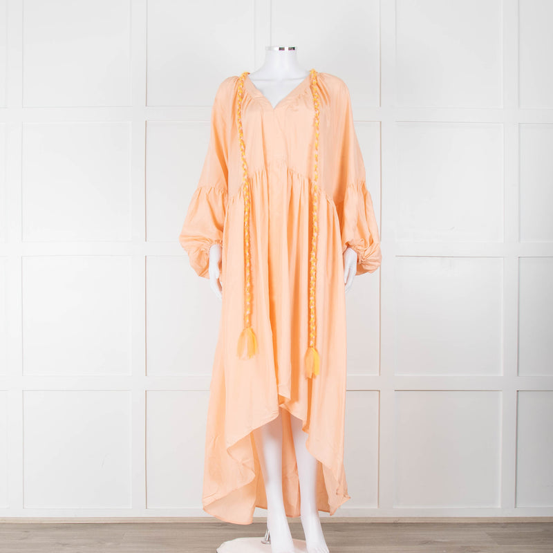 Fortela Pale Peach Oversized Silk Dress
