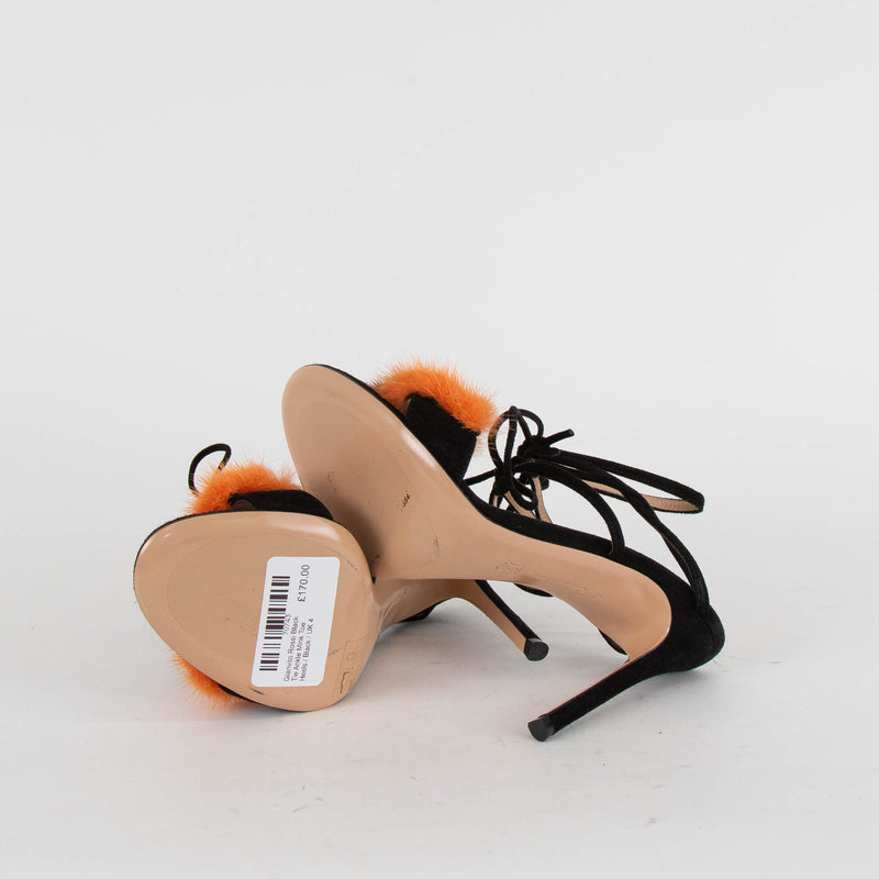 Gianvito Rossi Black Tie Ankle Mink Toe Heels