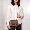 Mulberry Brown Ostrich Leather Lily Small Flap Bag